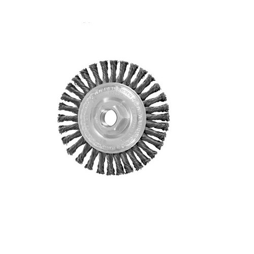 PFERD 82186 Wheel Brush, 4 in Brush Dia, 0.02 in Filament/Wire Diameter, Steel Filament/Wire Type, 5/8  in Arbor Hole Size