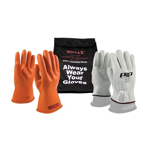 PIP® PIP® 147-SK-0/12-KIT Electrical Gloves, 3X-Large, #12, Orange, 11 in Length, 147-SK-0, Straight Cuff