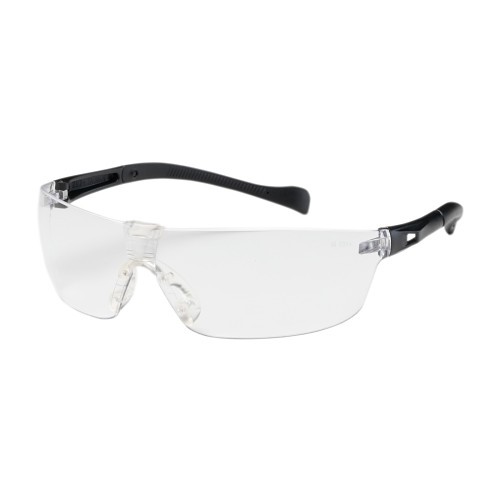 PIP® 250-MT-10070 Safety Glasses, Anti-Scratch Lens Coating, Clear Lens, Rimless, Black Frame, One Size to Fit All