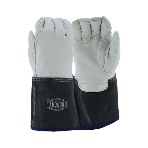 PIP® 6144/L Welding Gloves, Large, #9, Pearl goat leather, Gauntlet Cuff, 13-5/8 in Length