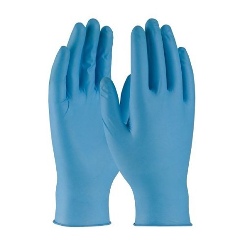PIP® Ambi-dex® 63-338PL Disposable Gloves, Large, #9, Nitrile, Blue, 9.8 in Length, Powdered, 8 mil Thickness, Left and Right Hand