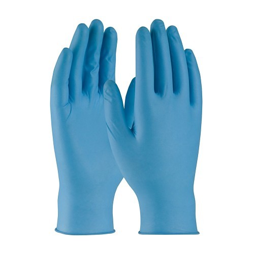 PIP® Ambi-dex® 63-338PS Disposable Gloves, Small, #7, Nitrile, Blue, 9.8 in Length, Powdered, 8 mil Thickness, Left and Right Hand