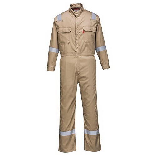 PORTWEST Bizflame FR94GRRL Unlined Coverall, Large, Gray, 88% Cotton, 12% Nylon