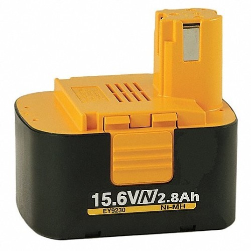 Panasonic EY9230B Battery, 2.8 Ah Battery, NiMH Battery, 15.6 VDC Charge, For Use With: Panasonic 15.6v Cordless Tools