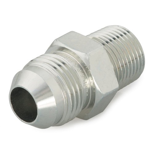 Parker Hannifin Triple-Lok 10FTX-S Hydraulic Adapter, 5/8 in x 1/2-14 Nominal, Male 37 deg Flare x Male NPT/NPTF, Steel