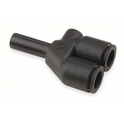 Parker Hannifin 3142 04 00 Wye Plug-In, Tube to Tube Stem, 5/32 in Nominal, Barbed x Push-to-Connect, Nylon