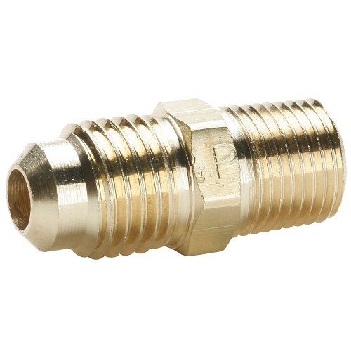 Parker Hannifin Parker® 48F-4-4 Pipe Fitting, 1/4 in Nominal, Male Pipe x 45 deg Flare, Brass