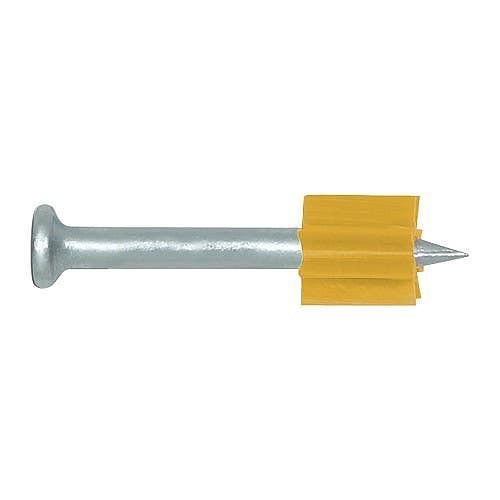 Powers® 50038 Drive Pin, 0.145 in Dia, 2 in Overall Length, Plastic Body Shell, A36/A572 Structural Steel Pin, Flat Head