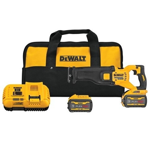 Dewalt® DCS389X2 Cordless Reciprocating Saw Kit, 1-1/8 in Stroke, 2900 spm, 60 V, Battery Included: Yes, Straight