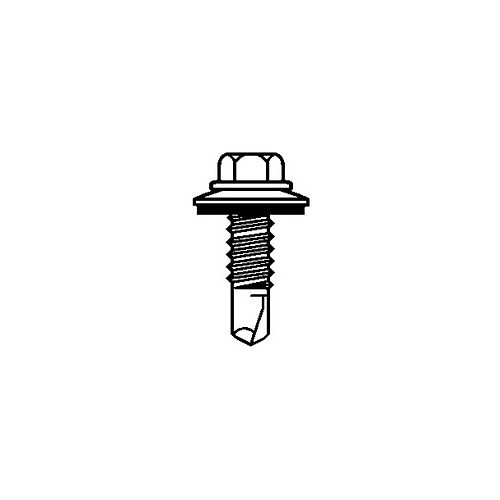 Powers® EHL515-I Self Drilling Screw, #14-14 Diameter - Thread Size, 3/4 in Overall Length, Hex Washer Head, Zinc Plated