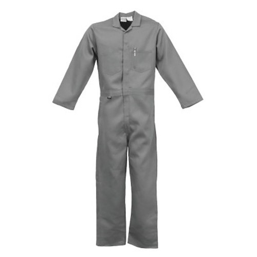 Stanco FRC681-GRY-2XL Contractor Style Coverall, 2X-Large, Gray, 100% Cotton, 50 TO 52 in Chest, 28-54 in Waist