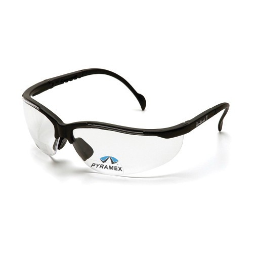 Pyramex® SB1810R30 Bi-Focal Lens Safety Reading Glasses, +3 Diopter, Clear Lens, Black, Nylon/Polycarbonate Frame, Polycarbonate Lens, 99.9% UVA/UVB/UVC UV Protection, ANSI Z87.1+, CE EN166 c SEI CAN/CSA Z94.3-15, MIL-PRF 32432