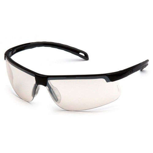 Pyramex® Ever-Lite® SB8680DT Safety Glasses, Anti-Fog Lens Coating, I/O Mirror AF Lens, Black Frame, Polycarbonate Frame, Polycarbonate Lens, 64 mm PD, 79.6 mm Diagonal x 43.3 mm Vertical x 1.8 mm THK Lens, 134.3 mm WD x 163.5 mm OAL
