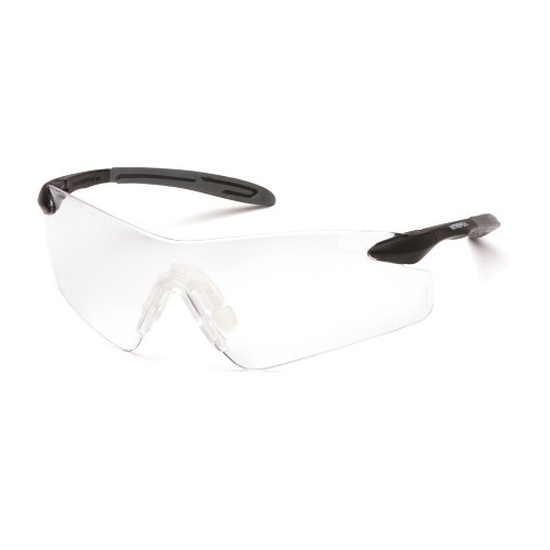 Pyramex® Intrepid II® SB8810S Lightweight Safety Eyewear, Anti-Scratch, Clear Lens, Black/Gray, Polycarbonate Lens, ANSI Z87.1, CAN/CSA Z94.3-15, CE EN166, MIL-PRF 32432