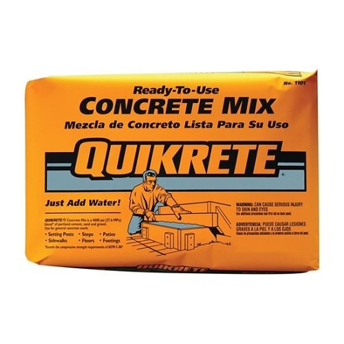 QUIKRETE® 1101-60 Concrete Mix, 60 lb Container, Bag Container, Gray to Gray Brown