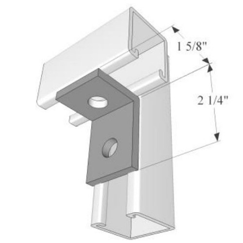 R.F. Products CA-604-SS316 90 deg Corner Angle, Number of Holes: 2, 2-1/2 in Length, 1-5/8 in Width, 316 Stainless Steel