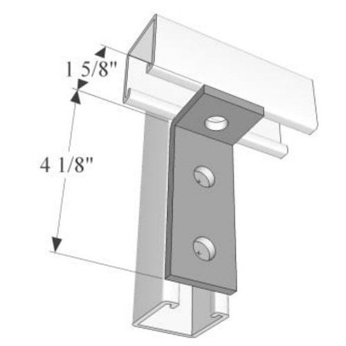 R.F. Products CA-606 PLTD 90 deg Corner Angle, Number of Holes: 3, 4-1/8 in Length, 1-5/8 in Width