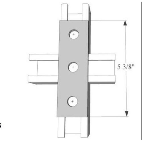 R.F. Products SP-602 SS6 Splice Plate, 5-3/8 in Length, 316 Stainless Steel