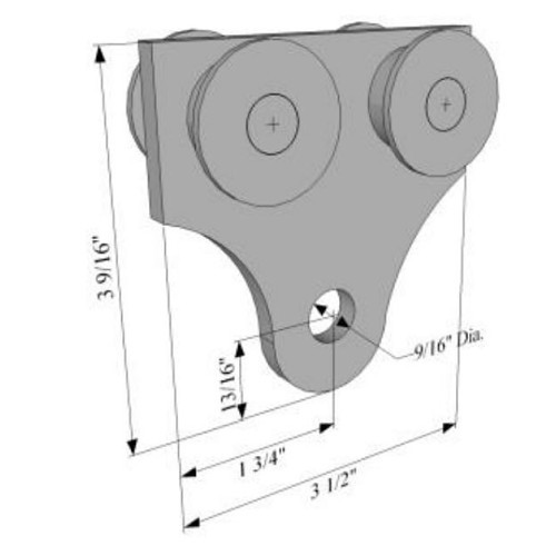 R.F. Products TR-2522-9/16 PLTD Channel Trolley, Number of Wheels: 4