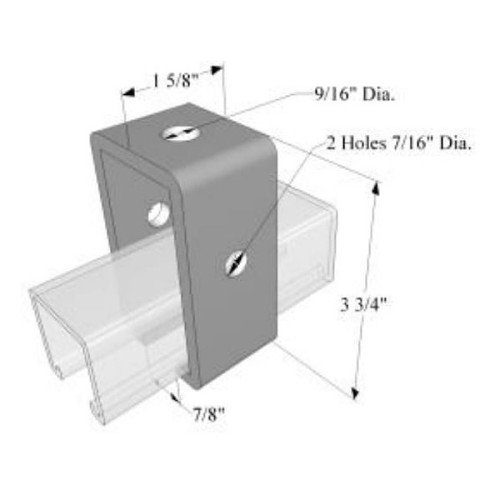 R.F. Products TR-2528-PLTD Intermediate Support, 3-3/4 in Length, 3-1/2 in Width, For 1-5/8 x 1-5/8 in Trolley Track