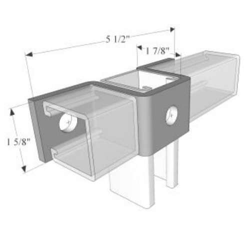 R.F. Products US-2119 U-Support, Number of Holes: 3, 5-1/2 in Length, 1-7/8 in Width, For 1-5/8 x 1-5/8 in Strut