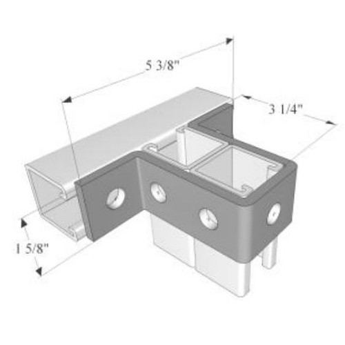 R.F. Products US-679 PLTD U-Support, Number of Holes: 7, 5-3/8 in Length, 3-1/4 in Width, For 1-5/8 x 3-1/4 in Strut