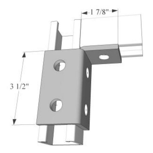 R.F. Products WF-2131-R PLTD Corner Wing Fitting, Number of Holes: 5, 3-1/2 in Length