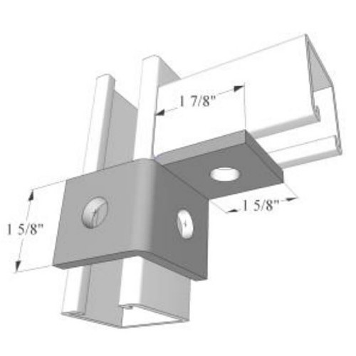 R.F. Products WF-922-R PLTD Corner Wing Fitting, Number of Holes: 3, 1-5/8 in Length