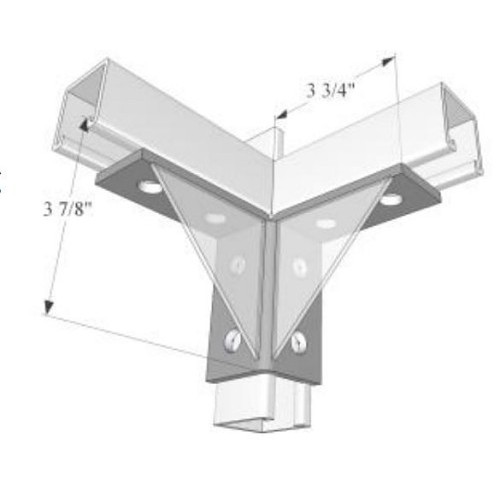 R.F. Products WF-943 PLTD Gusseted Wing Fitting, Number of Holes: 8, 3-7/8 in Length