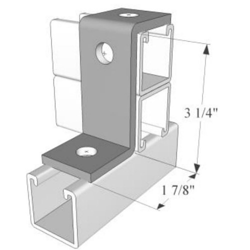 R.F. Products ZE-756 PLTD Z-Support, Number of Holes: 3, For 1-5/8 x 3-1/4 in Strut or Strut Combination