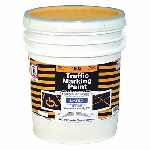 RAE 4902-05 Marking Paint, 5 gal Container, Liquid Form, Yellow, 90 sq-ft/gal Coverage