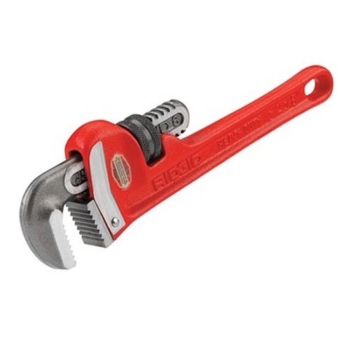 RIDGID® 632-31005 Straight Pipe Wrench, 1 in, 8 in Overall Length, Ridgid Cast Iron Handle