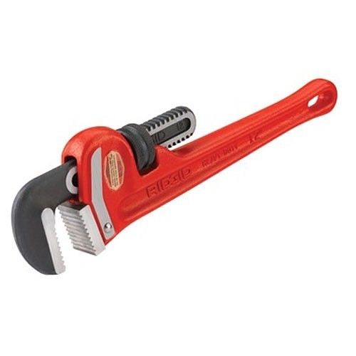 RIDGID® 632-31010 Straight Pipe Wrench, 1-1/2 in, 10 in Overall Length, Ridgid Cast Iron Handle