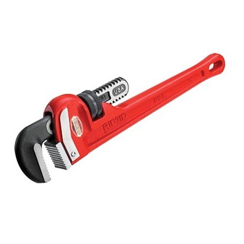 RIDGID® 632-31020 Straight Pipe Wrench, 2 in, 14 in Overall Length, Ridgid Cast Iron Handle