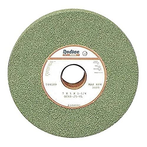 Radiac® A107735 Grinding Wheel, 6 in Wheel Dia, 3/4 in Wheel Thickness, 1-1/4 in Center Hole, 60 Grit, Green Silicon Carbide Abrasive