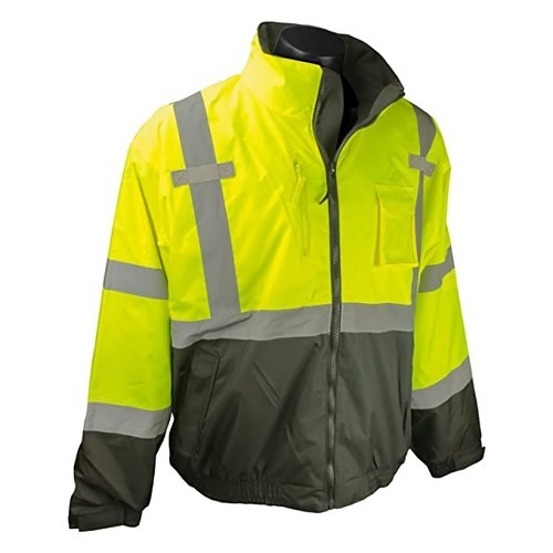 Radians® SJ210B-3ZGS-M Jacket, Black, 3-1 Bomber Chest, Medium
