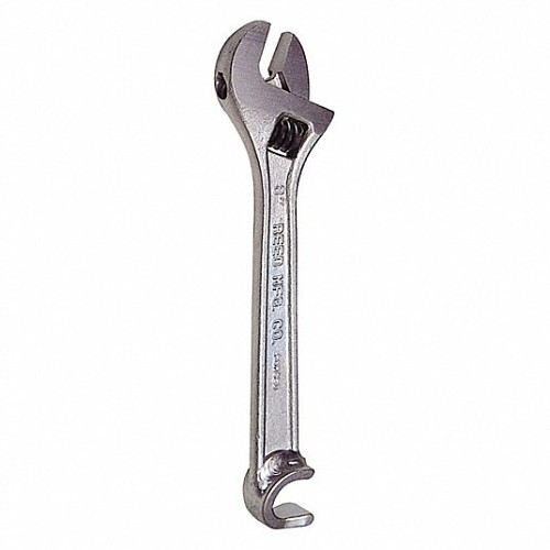 Reed A8VO Adjustable Wrench, O-Style Valve Wheels Wrench Type, 8 in Overall Length, Alloy Steel Body, Alloy Steel, Chrome Plated