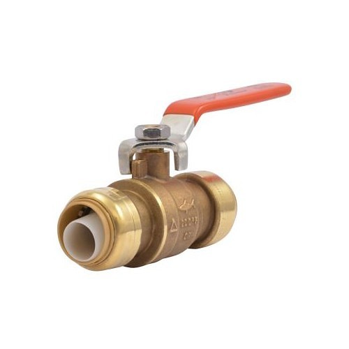 Reliance Worldwide Sharkbite® 22222-0000LF Ball Valve, 1/2 in Nominal, Brass Body, Full Port