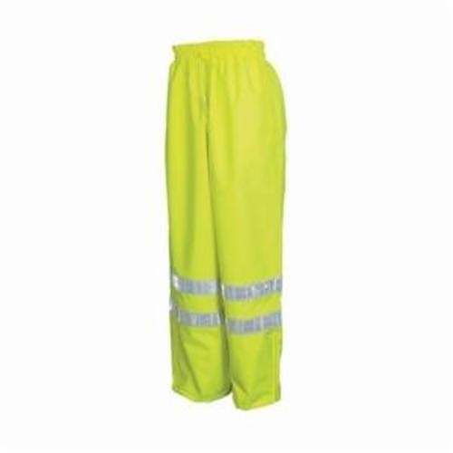 MCR Safety 598RPWXL Luminator™ 598RPW 1-Piece Breathable Rainwear Pant, Men's, 50 in Waist, 32 in L Inseam, Fluorescent Lime, Polyester/Polyurethane/Reflexite Prismatic