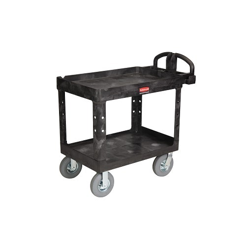 Rubbermaid® FG452010BLA Utility Cart, 45.2 in Overall Length, 25.9 in Overall Width, 37.1 in Overall Height, 500 lb, Black