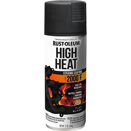 Rust-Oleum 248903 Automotive High Heat Spray Paint, 12 oz, Flat Black, 2000 Degree