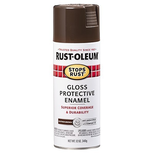 Rust-Oleum® Stops Rust® 7775830 Spray Paint, 12 oz Container, Brown, 6-10 sq-ft Coverage, 2-4 hr Curing Time