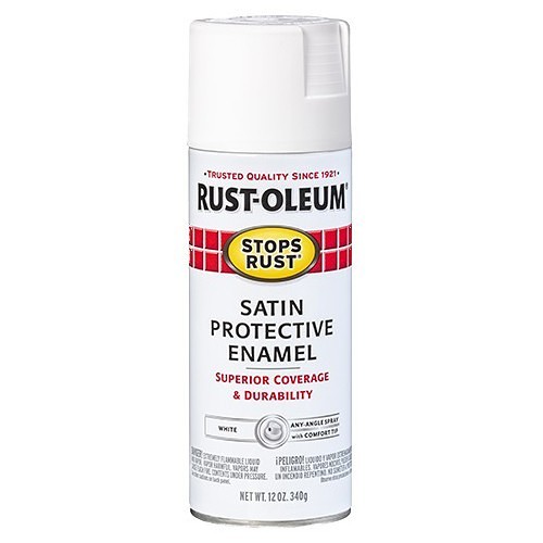 Rust-Oleum® Stops Rust® 7791830 Spray Paint, 12 oz Container, White, 6-10 sq-ft Coverage, 2-4 hr Curing Time