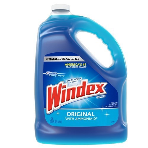 S.C. Johnson & Son Windex® 12207 Glass Cleaner, 128 oz, Bottle, Pleasant, Blue, Liquid