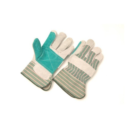 SG 1270P Work Gloves, General Purpose Glove, Wing Thumb, Large, #9, Leather Palm, Cowhide Fabric, Green/Red, Safety Cuff