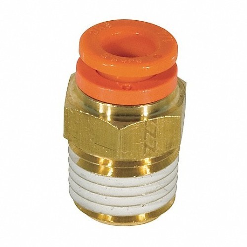 SMC® KQ2H04-M5 Male Connector, One Touch Fitting, M5 x 0.8 mm Nominal, Brass