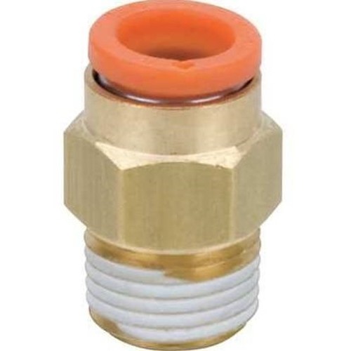 SMC® KQ2H11-35AS Adapter, One Touch Fitting, 1/4 in NPT Nominal, Brass