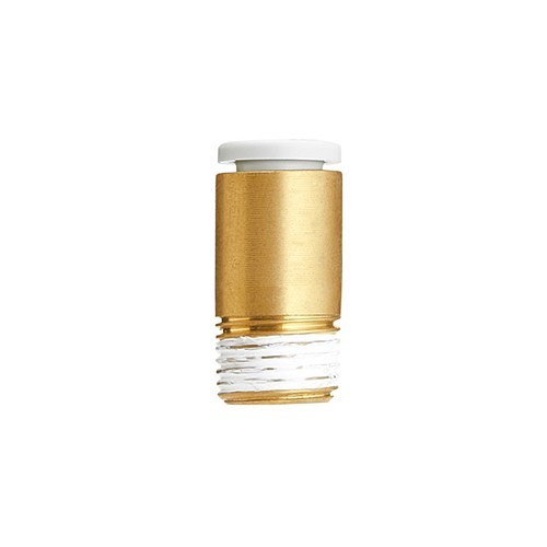 SMC® KQ2S08-02S Tube to Pipe Adapter, Socket Head, Adapter, 1/4 in x 8 mm Nominal, Push-in x Male BSPT, Brass