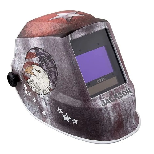 SUREWERX USA ITC® 138-47103 Welding Helmet, 4/5-13 Lens Shade, Graphics: Premium, Red/White/Blue, 3.93 x 2.36 in Viewing Area, Nylon