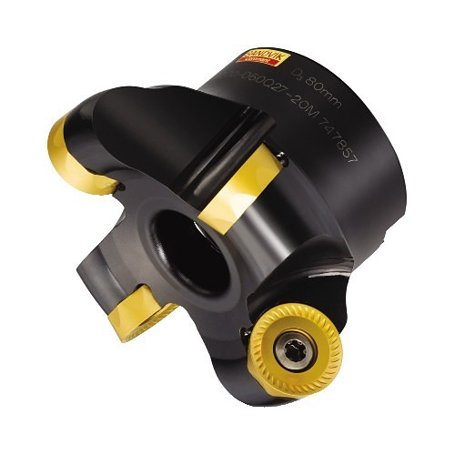 Sandvik Coromant 5739043 Face Milling Cutter, 2-1/2 in Cutting Dia, 1 in Shank Dia, 1.9685 in Overall Length, RA200.Rxx Insert, 1/4 in Maximum Depth of Cut, 1 in Arbor Hole Diameter, Through Coolant (Yes/No): No